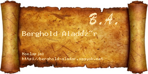 Berghold Aladár névjegykártya